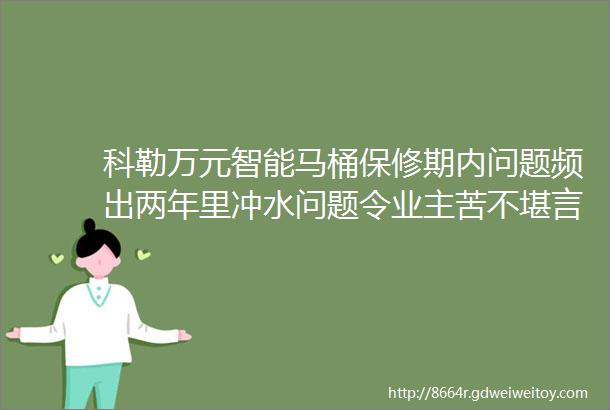 科勒万元智能马桶保修期内问题频出两年里冲水问题令业主苦不堪言